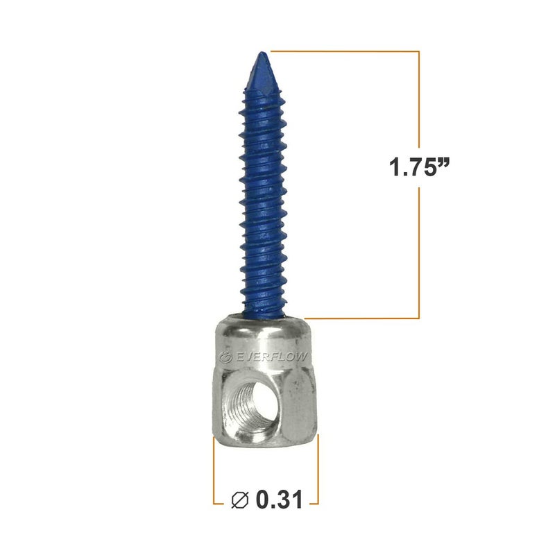 Everflow 8061957-25 3/8" Screw Horizontally Threaded Rod Anchor Designed for Concrete Structure, Steel with Zinc Finish, Blue Delta Seal (25 Pack) - Image 2
